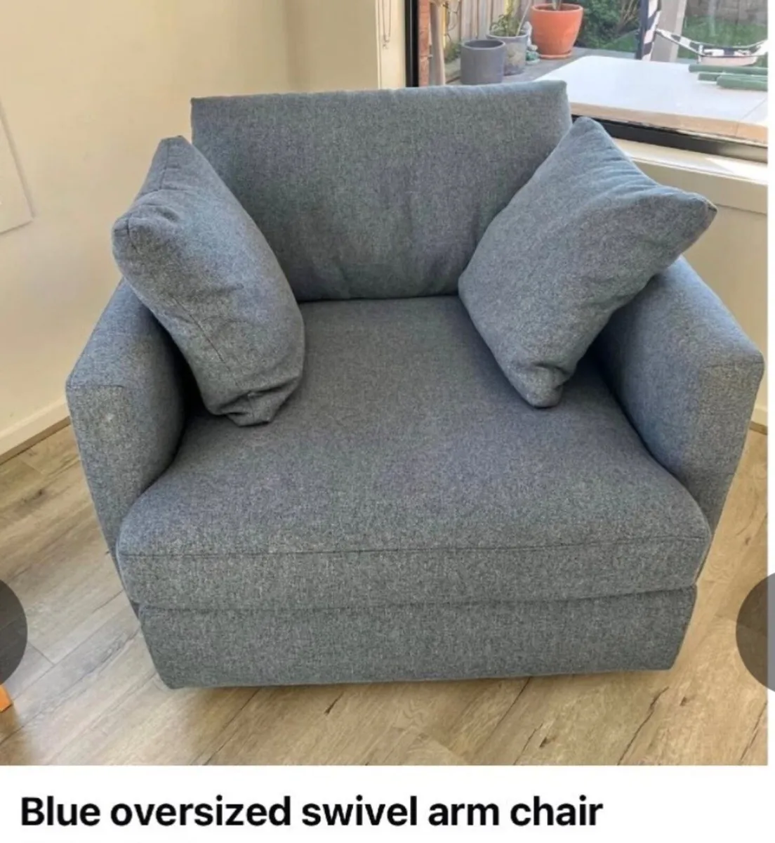 Large Blue chair regretfully selling