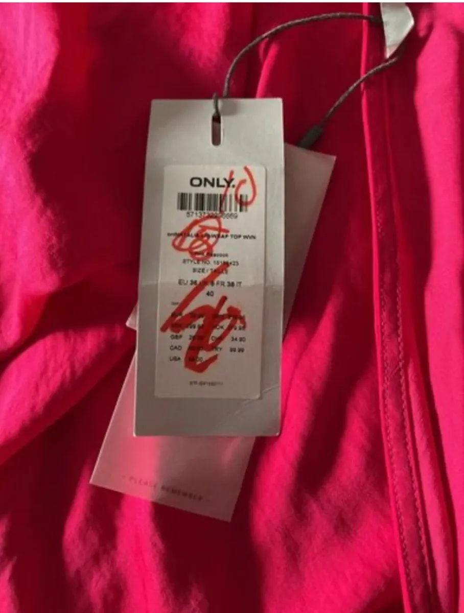 Only Beautiful Pink Wrap Blouse Size UK 8 - Image 4