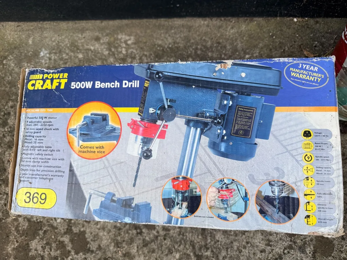 500W 9 speed heavy duty bench drill - never used - Image 1