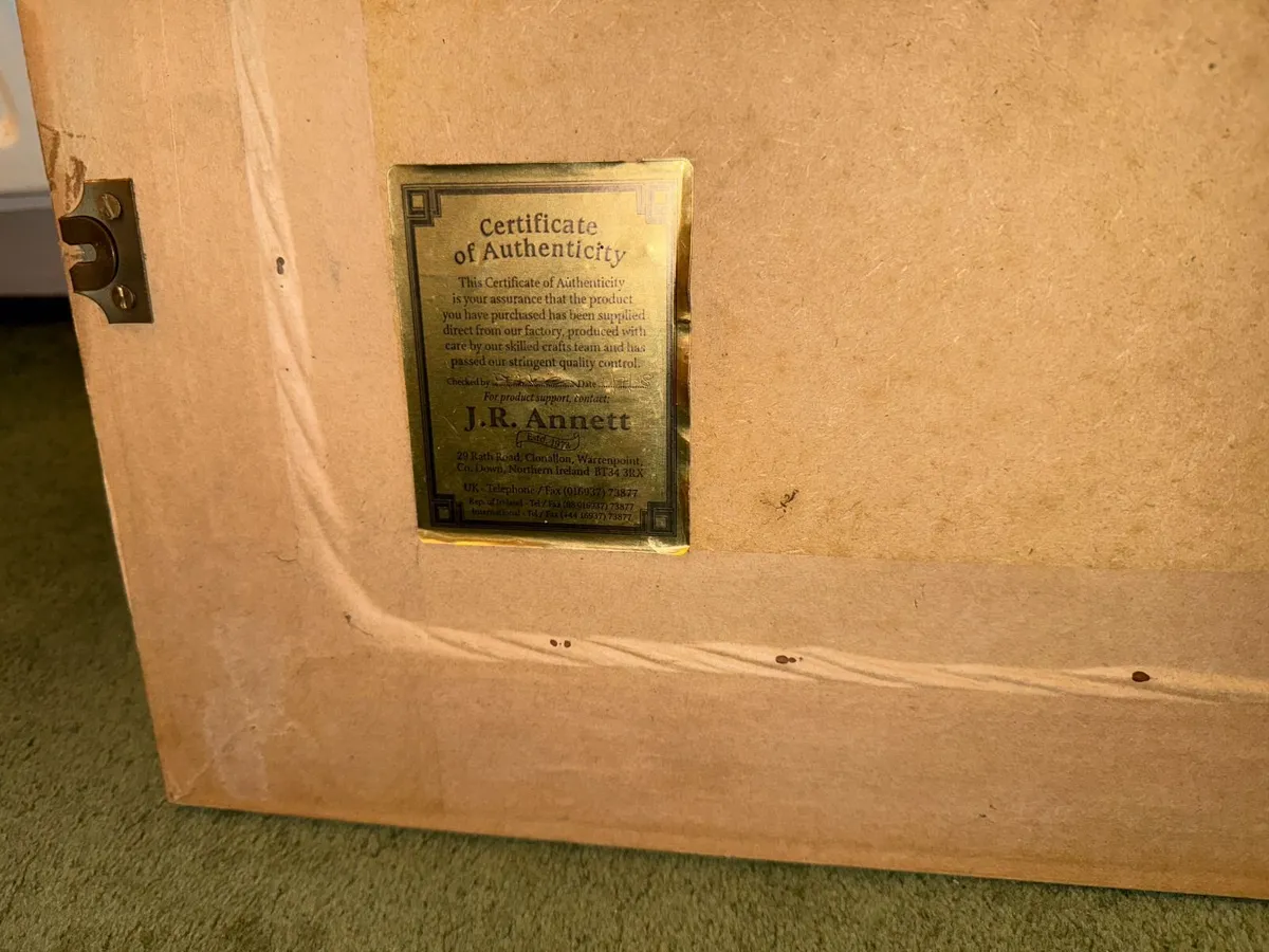 J.R. Annett bevelled mirror 89x64 with cert - Image 3