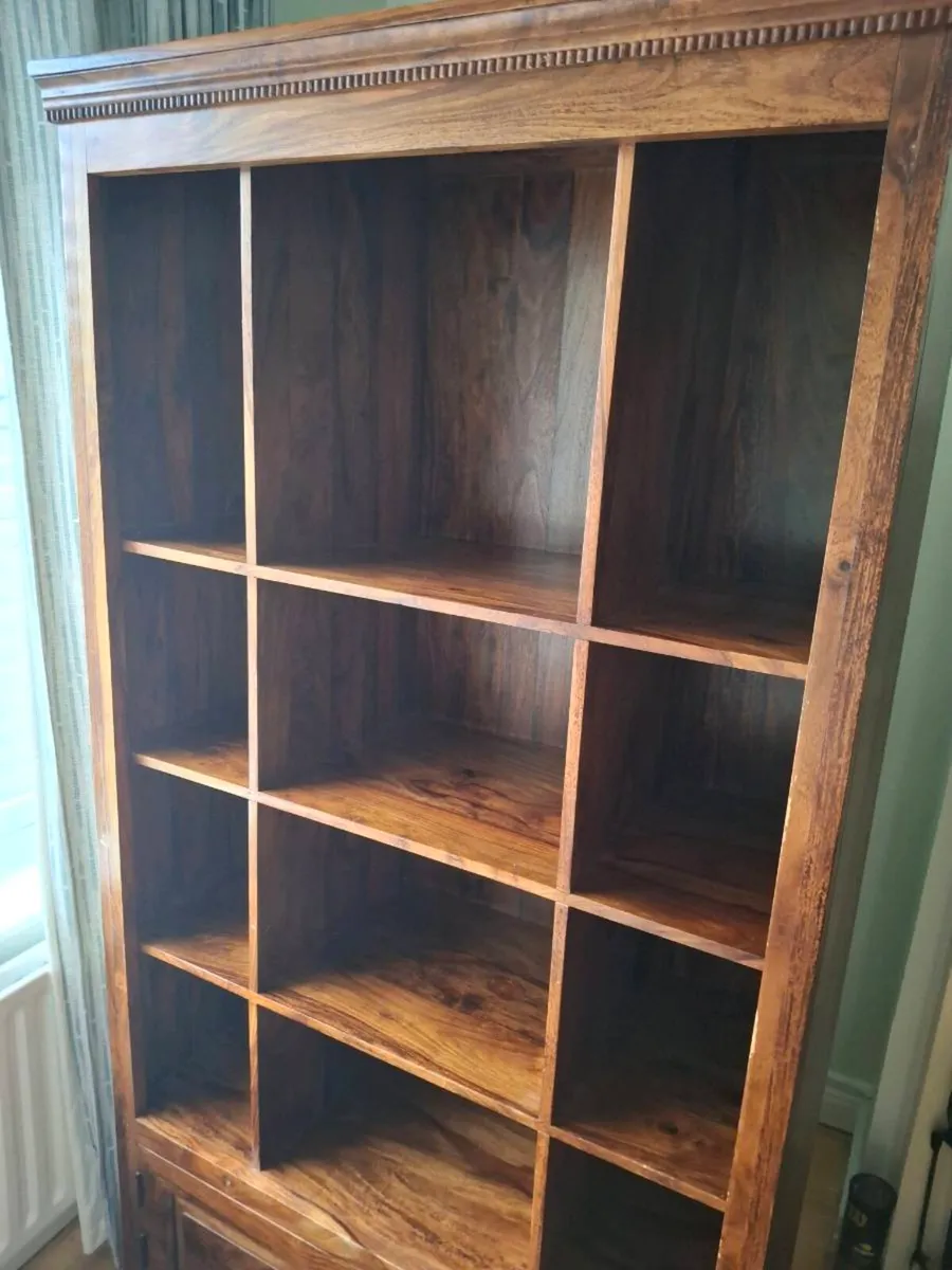 Solid Wood Bookcase – Rustic / Antique Style - Image 1