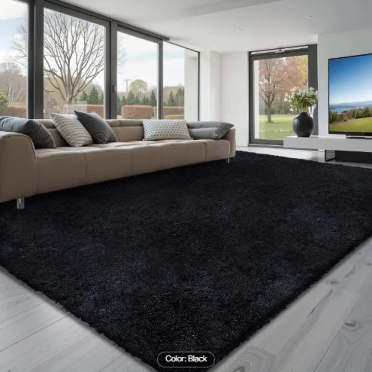 Indoor Plush Area Rugs, 2.44 x 3.05m Soft - Image 1