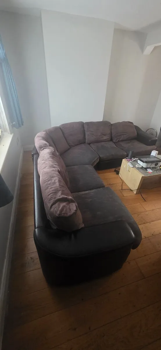 Brown L-shaped large sofa - Image 1