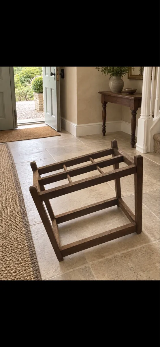 Vintage Oak Umbrella & Walking Stick Stand - Image 3