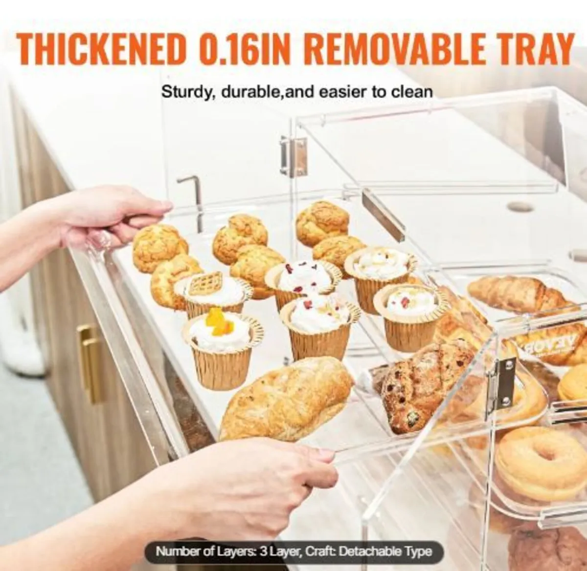 Pastry Display Case, 3-Tier Commercial - Image 2