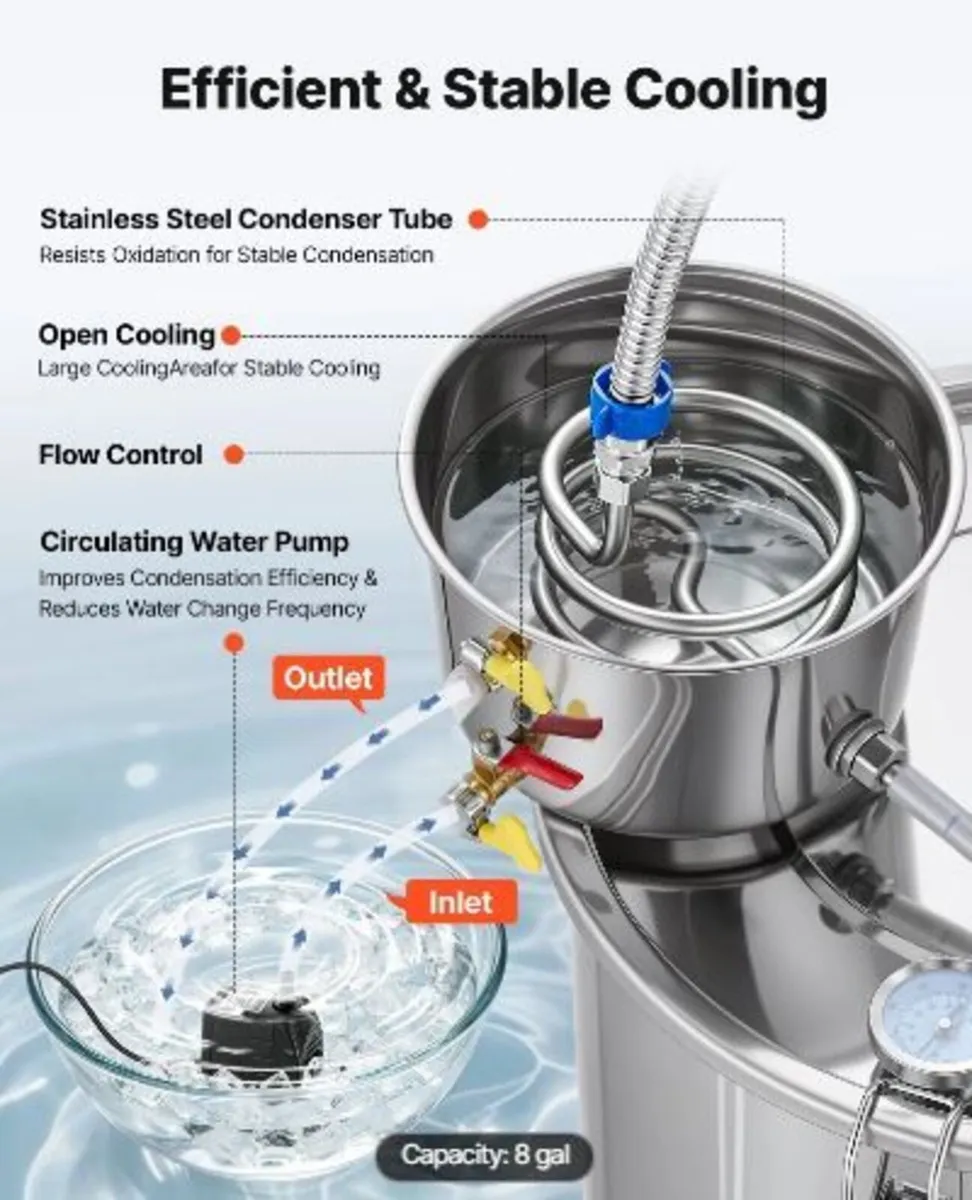 Alcohol Still, 8 GAL/ 30L Alcohol Distiller - Image 2