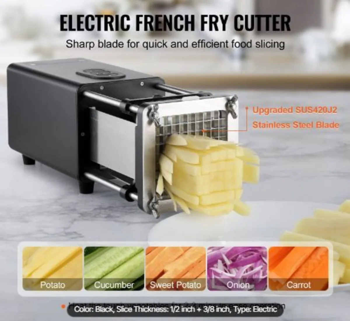 Electric French Fry Cutter, Potato Slicer - Image 2