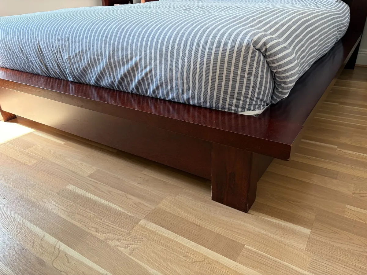 5ft King Size Wooden Bed Frame – Dark Wood – Frame - Image 4