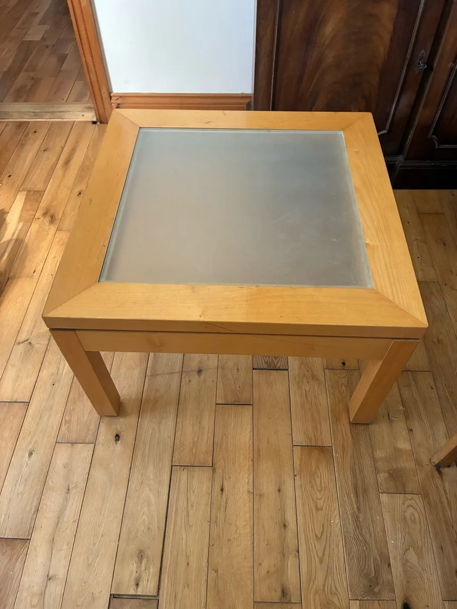 Glass Top Oak Table €30 - Image 2