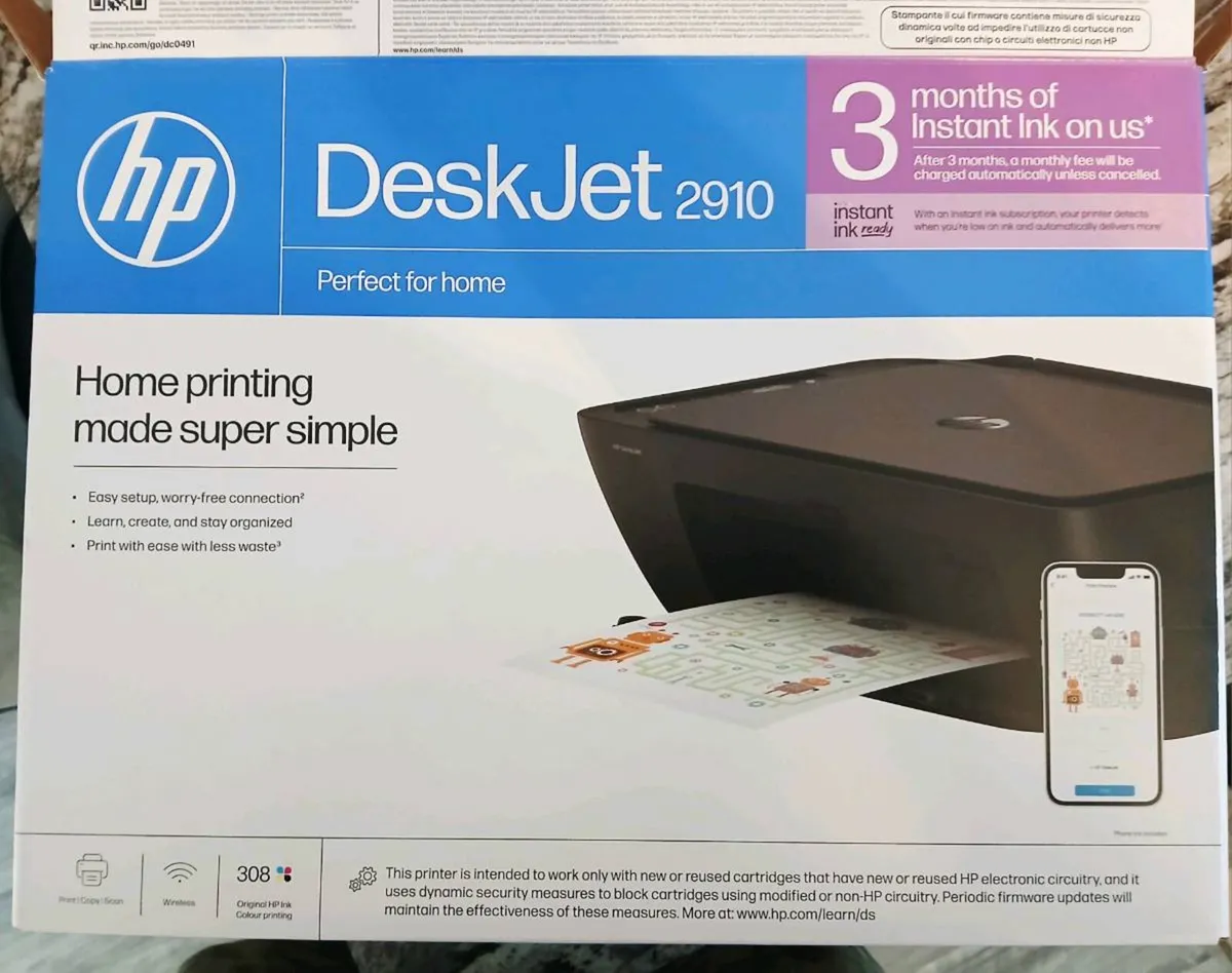 HP DeskJet 2910 All-in-One Wireless Colour Printer - Image 1