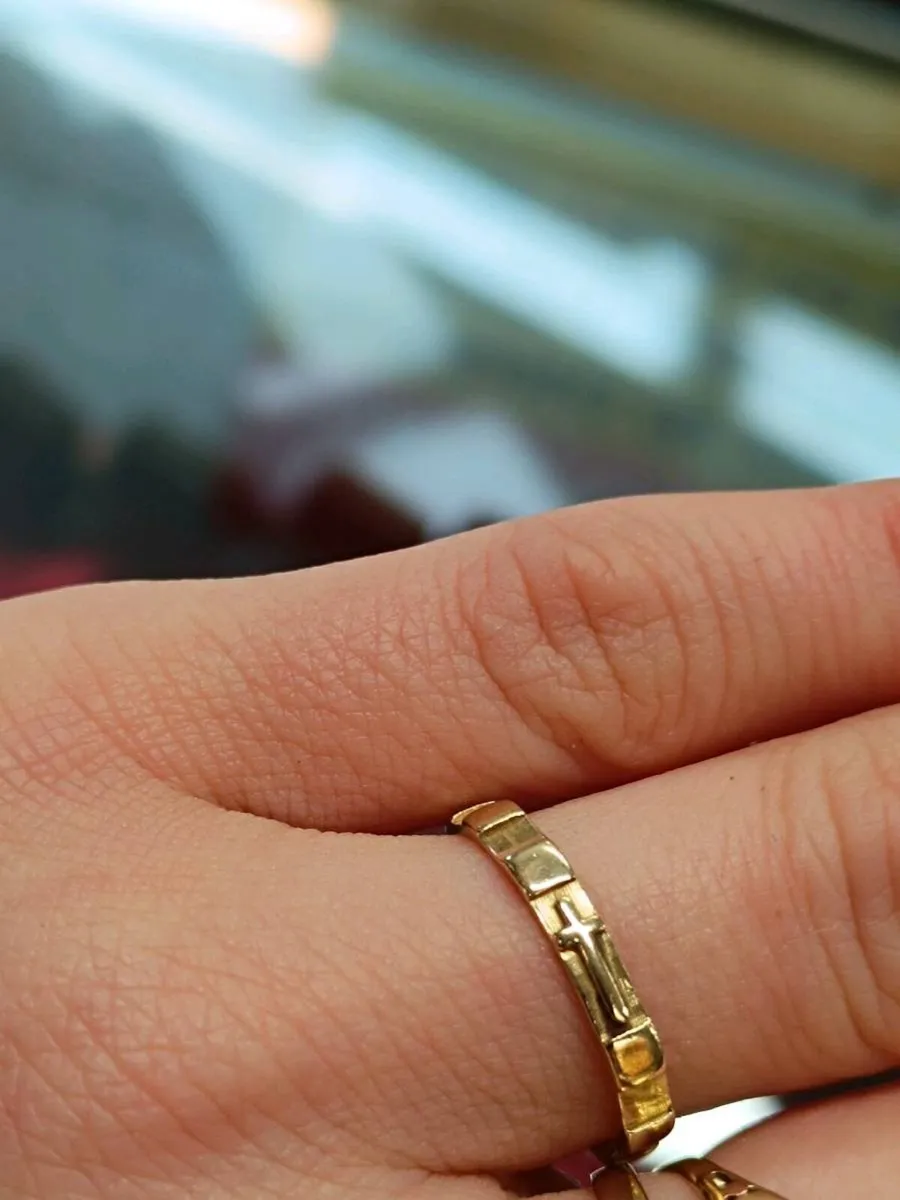 14k Yellow Gold Rosary Ring - Image 4