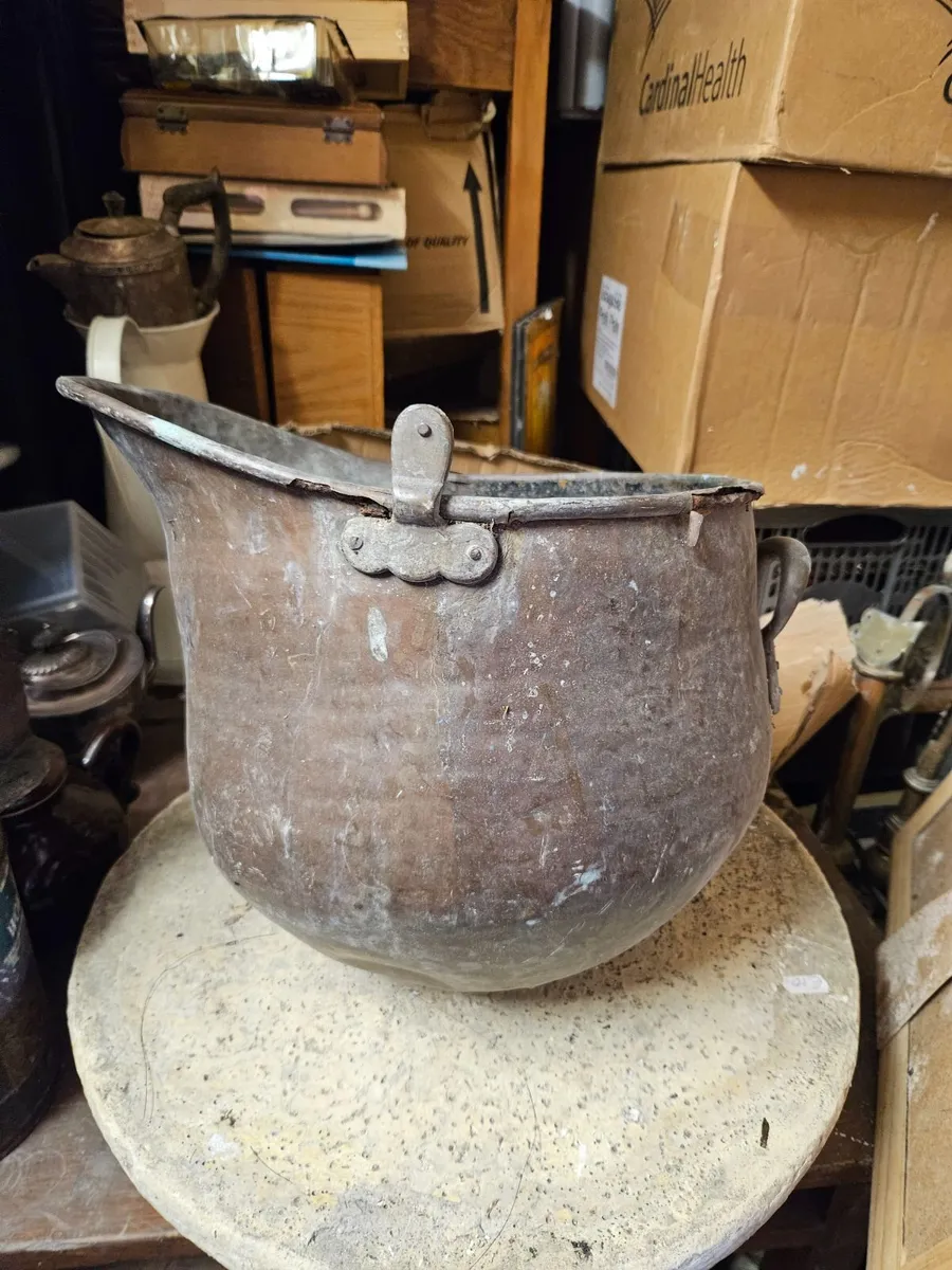 Vintage Copper Coal Bucket - Image 1