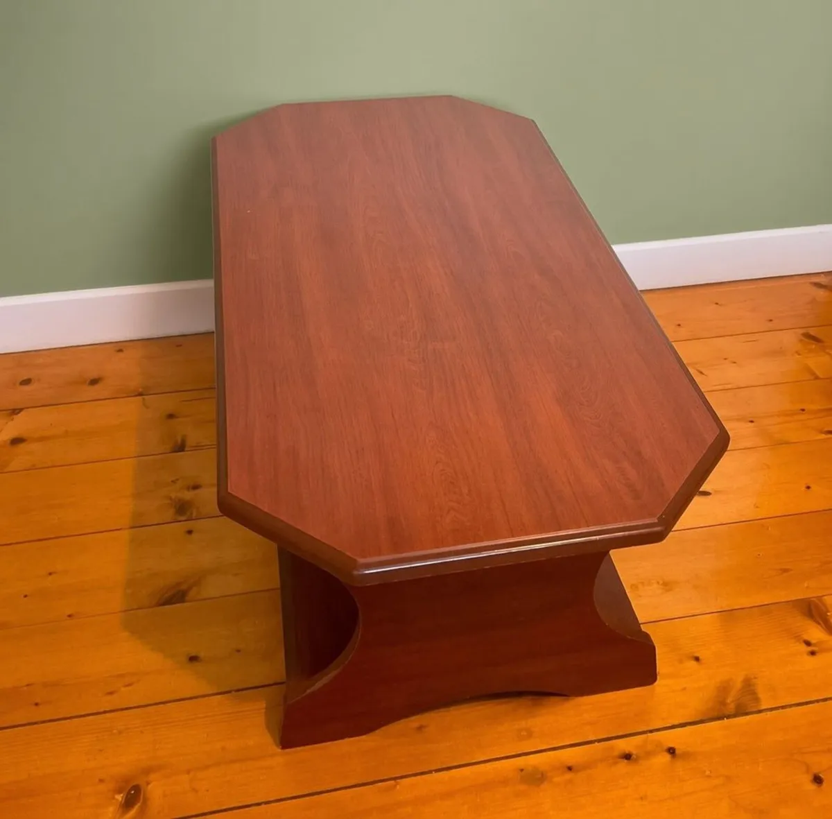 Dark Wood Coffee Table with Lower Shelf - Image 3