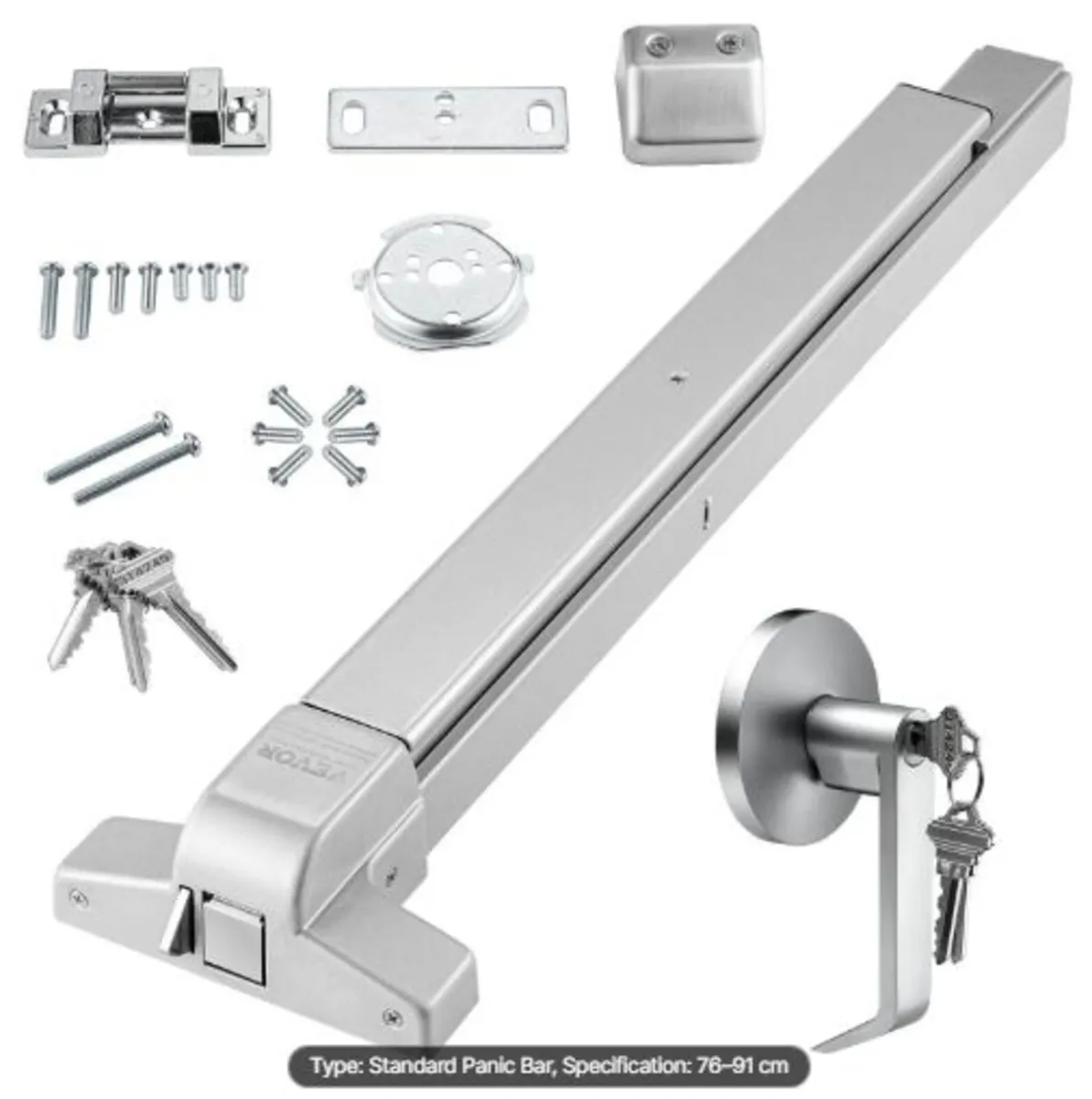 Push Bar Door Locks, Stainless Steel Panic Bars - Image 1