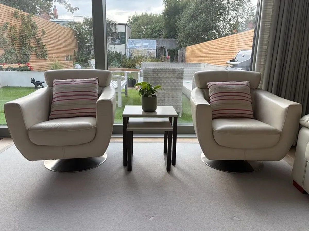 Leather Swivel Chairs - Image 1