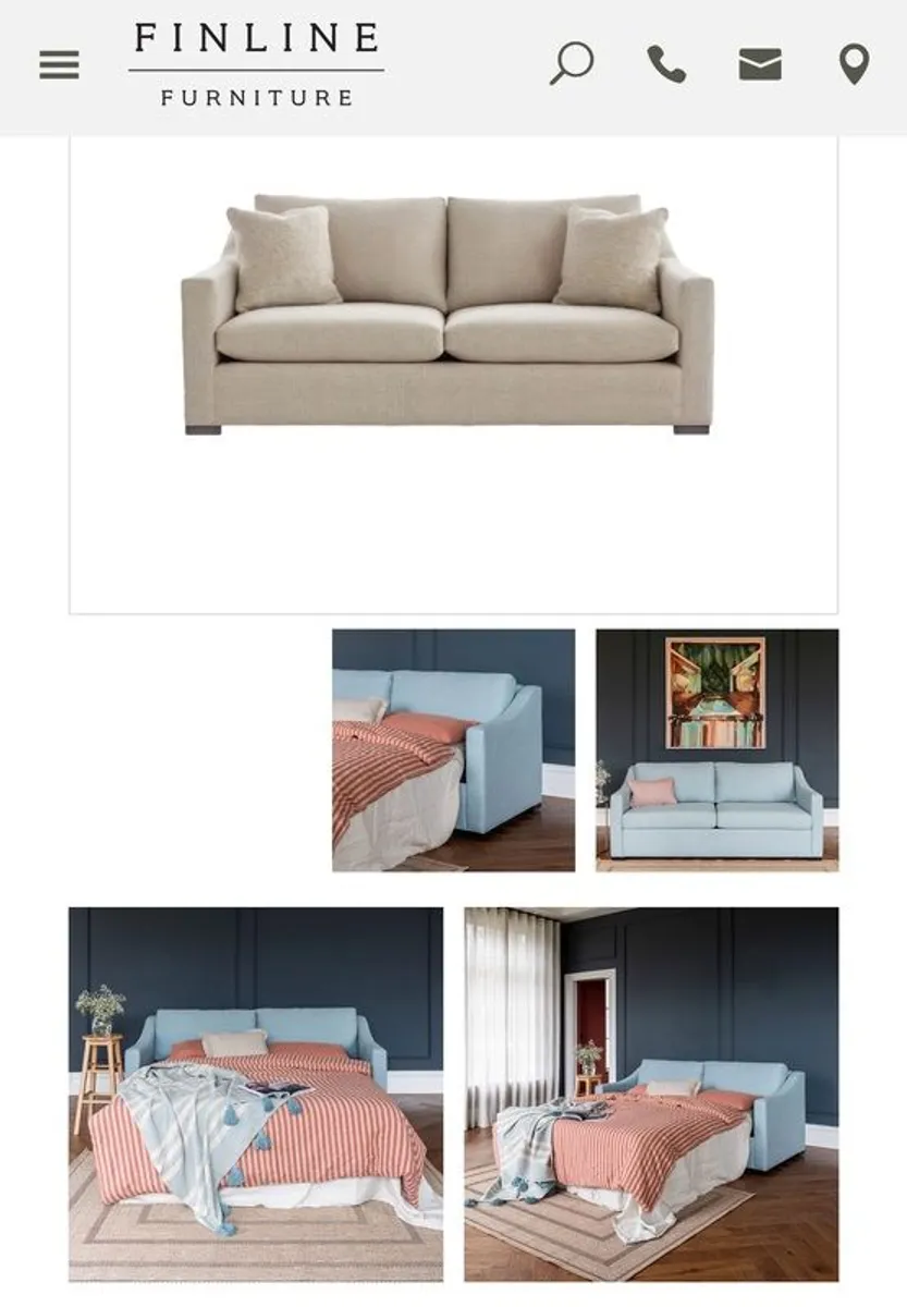 Finline Hudson High Back Sofa bed pristine condition - Image 2