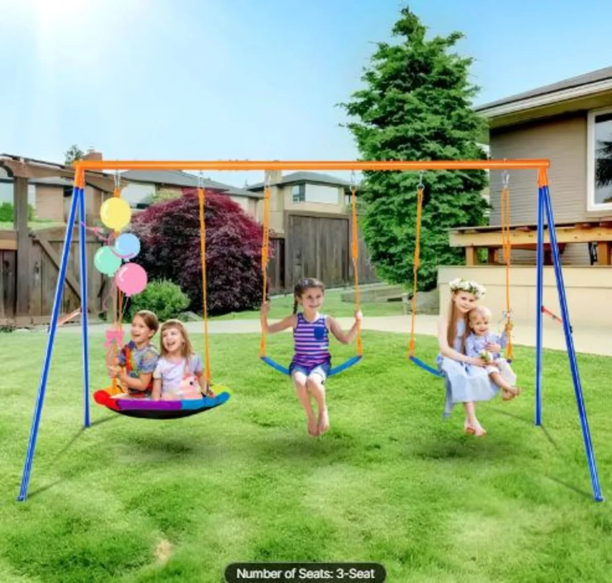 Swing Sets for Backyard,600lbs Load Capacity Swing - Image 1