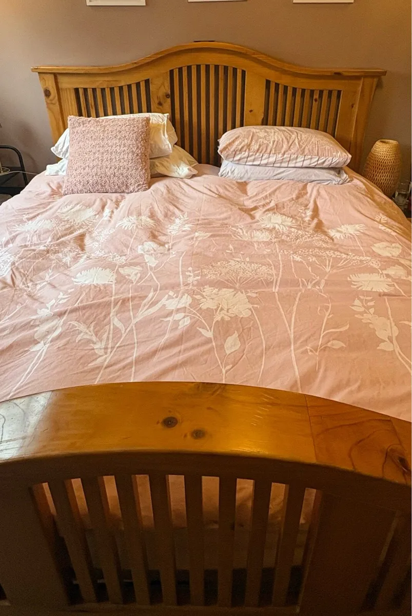 Super King Size Bed Solid Pine - Image 2