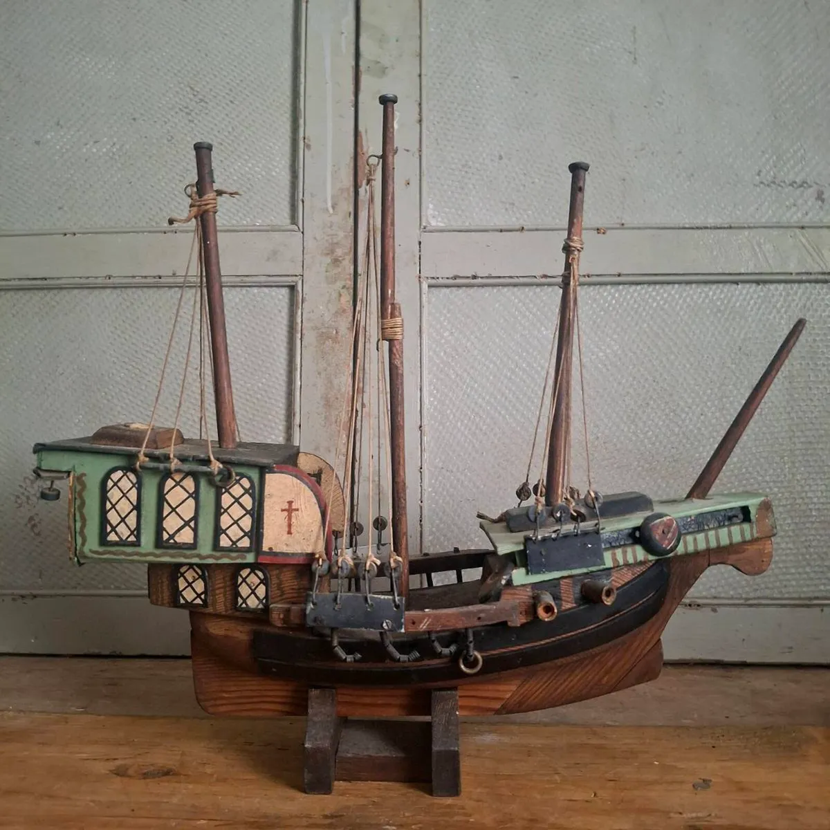 Scratch Built Folk Art Model Ship - Image 4