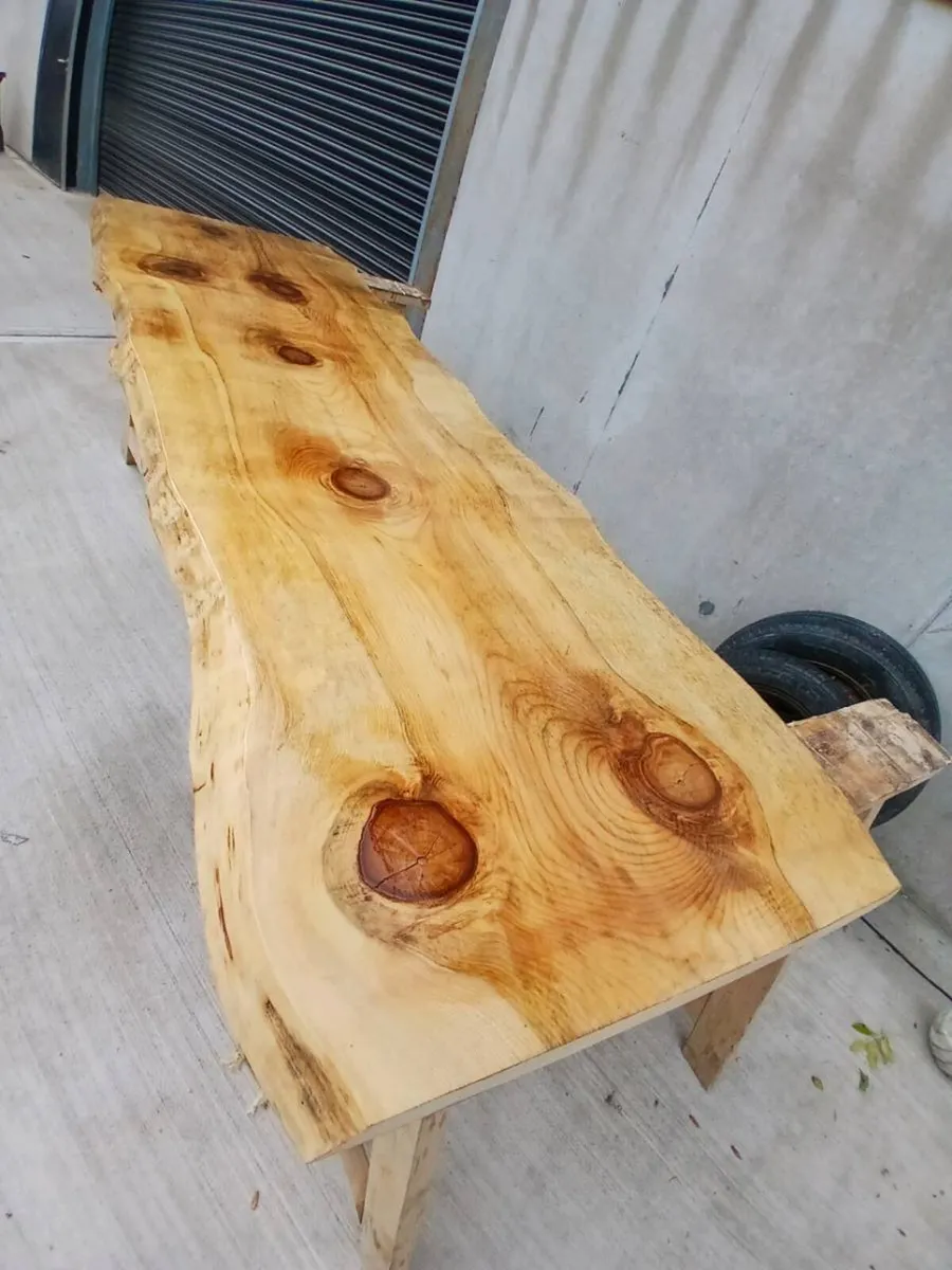 Live edge rustic monkey puzzle table slabs house - Image 1