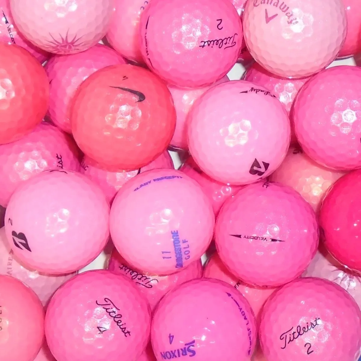 Branded Mix of Pink Lake Golf Balls - 34 Balls