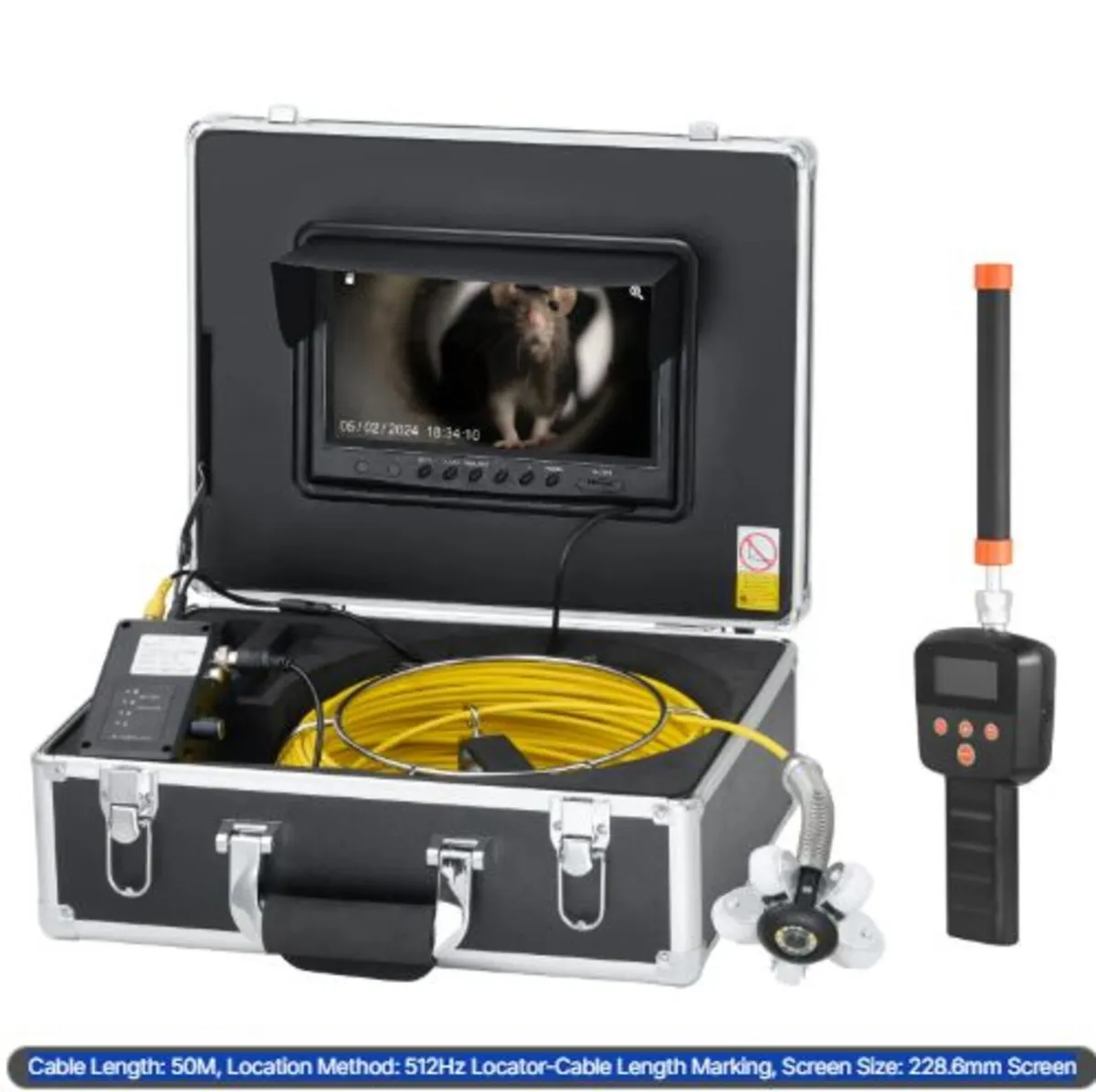 Sewer Camera with 512Hz Locator, 165 ft/50 m, 9" - Image 3