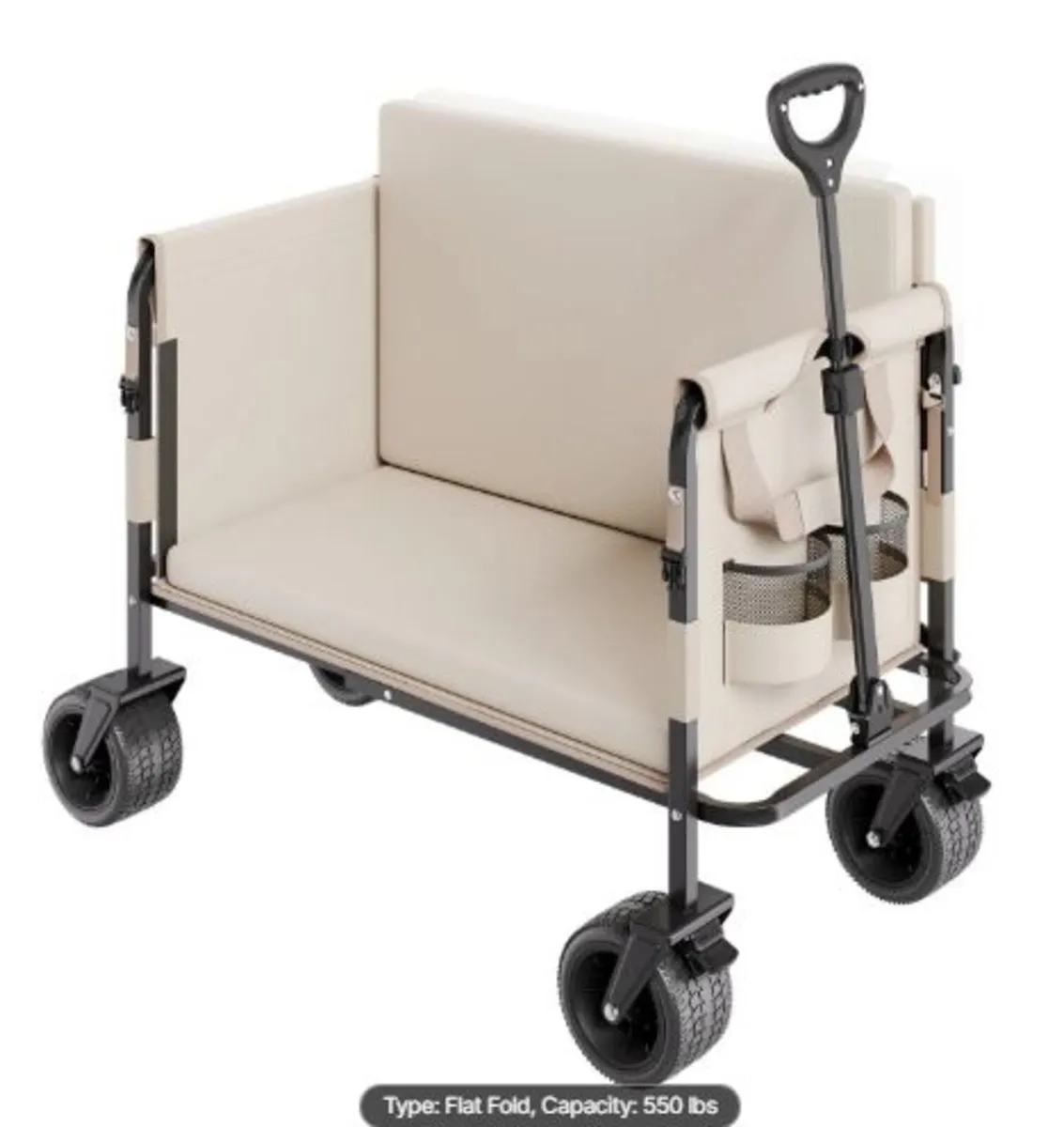 Collapsible Folding Wagon,550lb Load & 220L,2 in1 - Image 1
