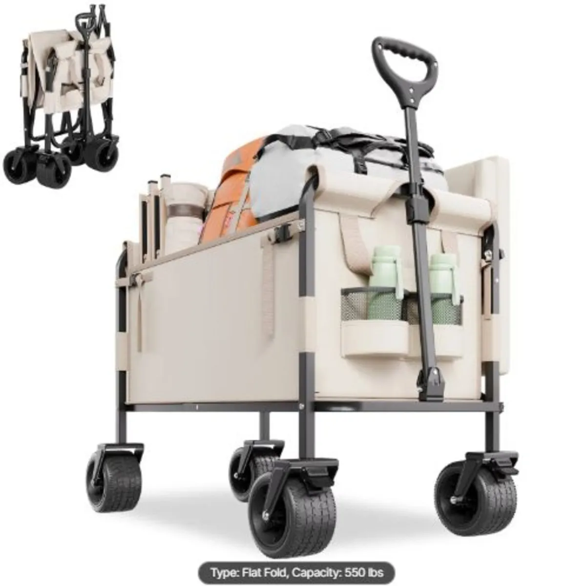 Collapsible Folding Wagon,550lb Load & 220L,2 in1 - Image 4
