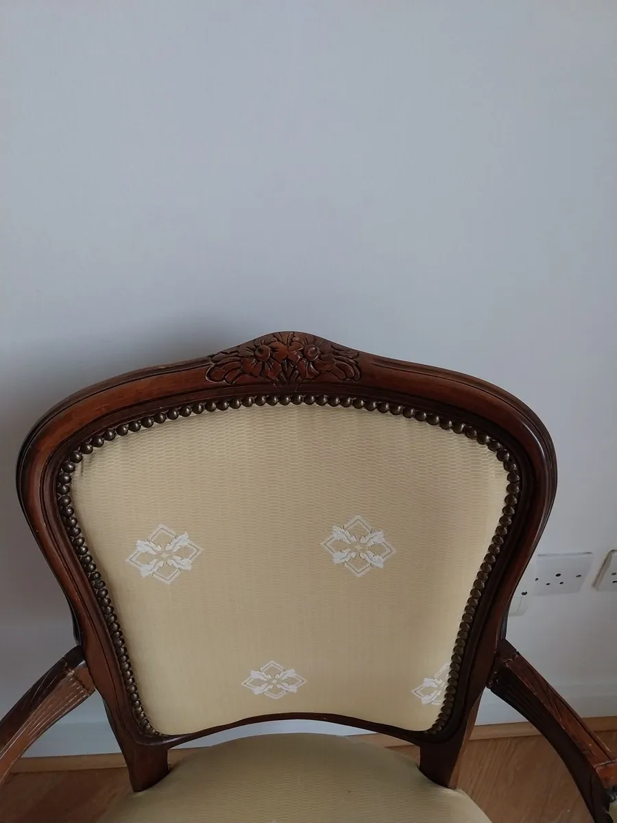 Vintage french style wooden armchair - Image 2