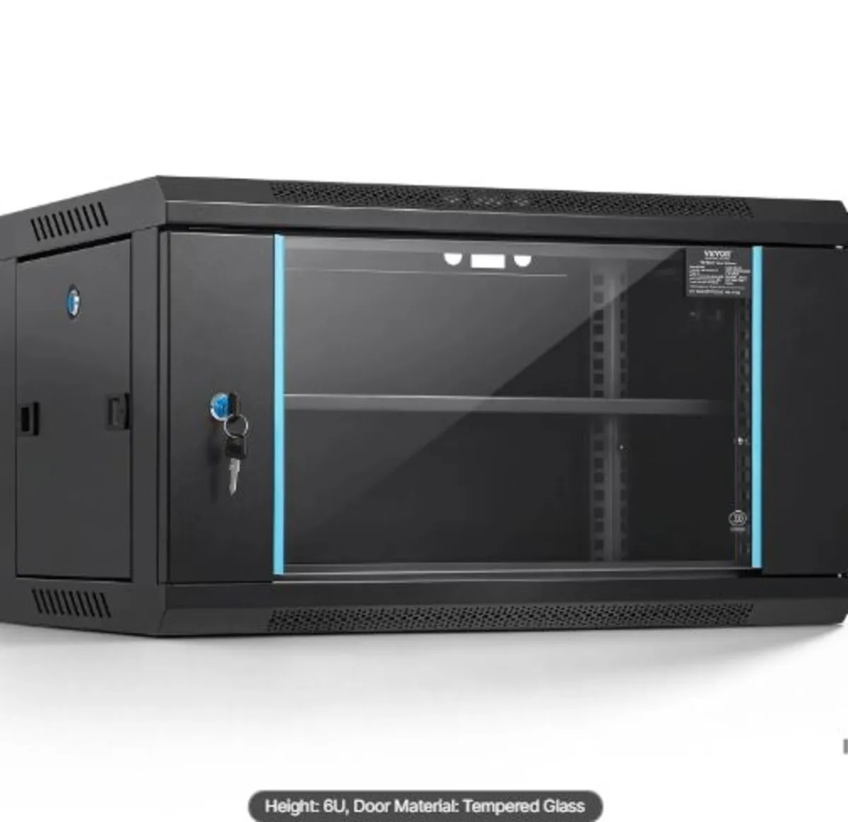 6U Wall Mount Network Server Cabinet, 37.6cm Deep - Image 1