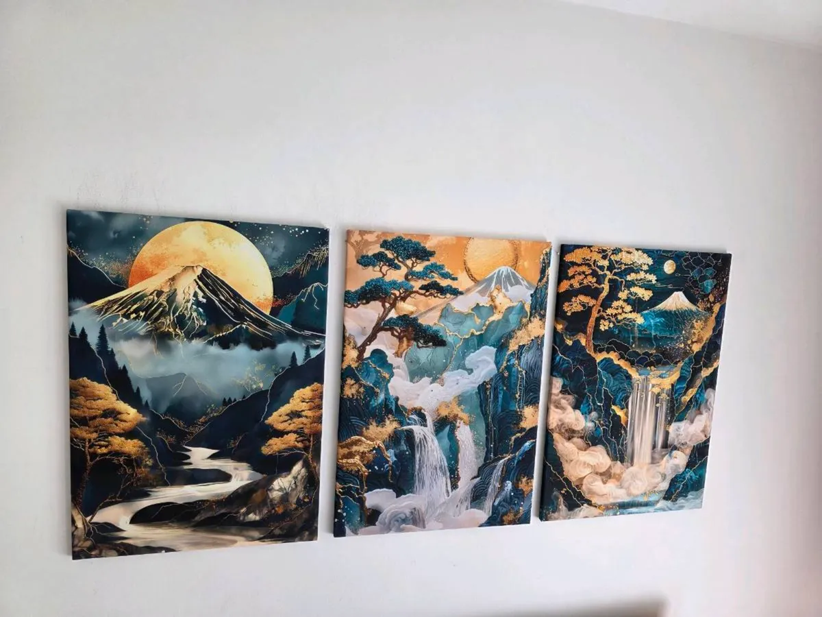 3 framed printed canvas 35x55cm each photo - Image 2