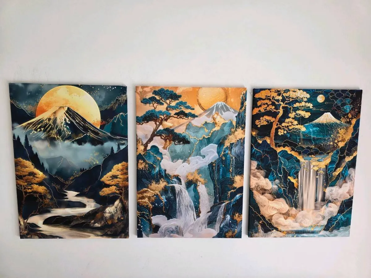 3 framed printed canvas 35x55cm each photo - Image 4
