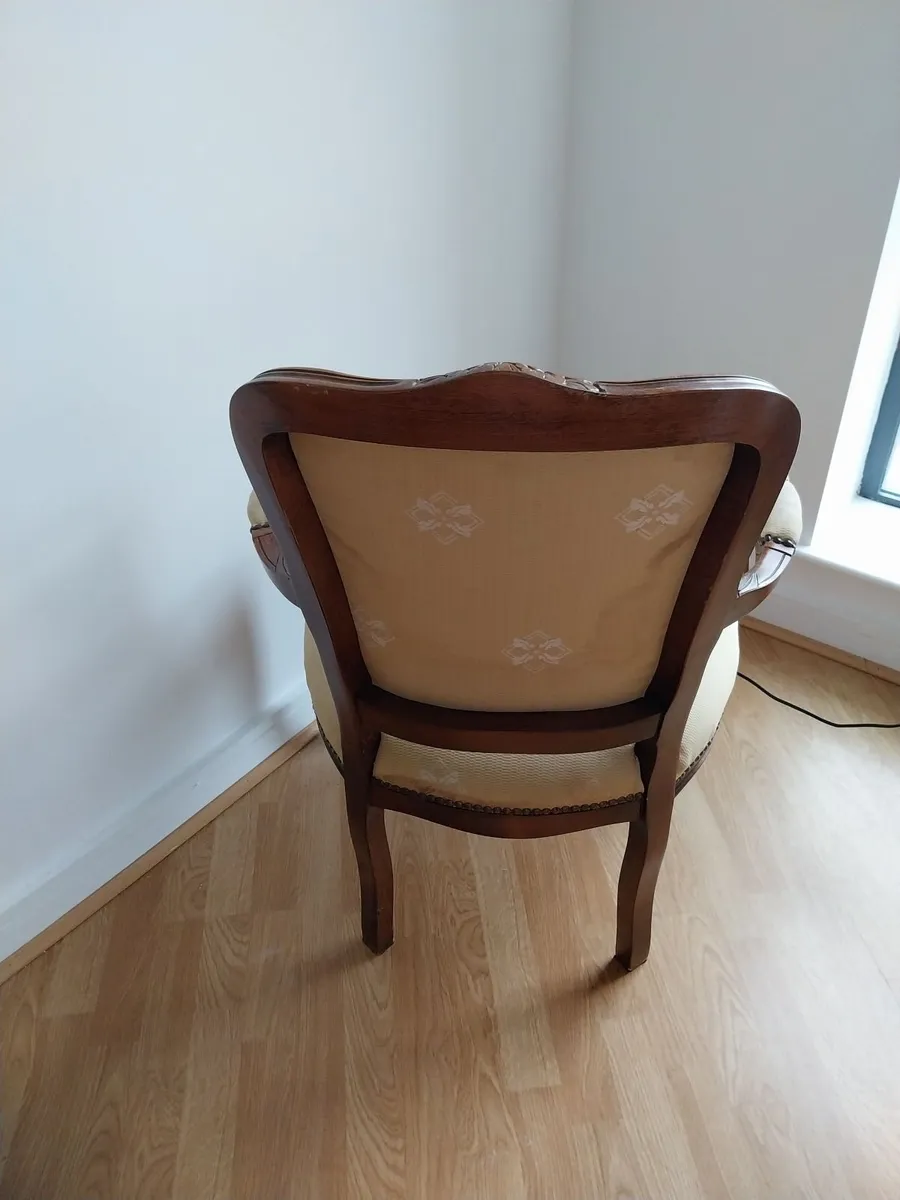 Vintage french style wooden armchair - Image 3
