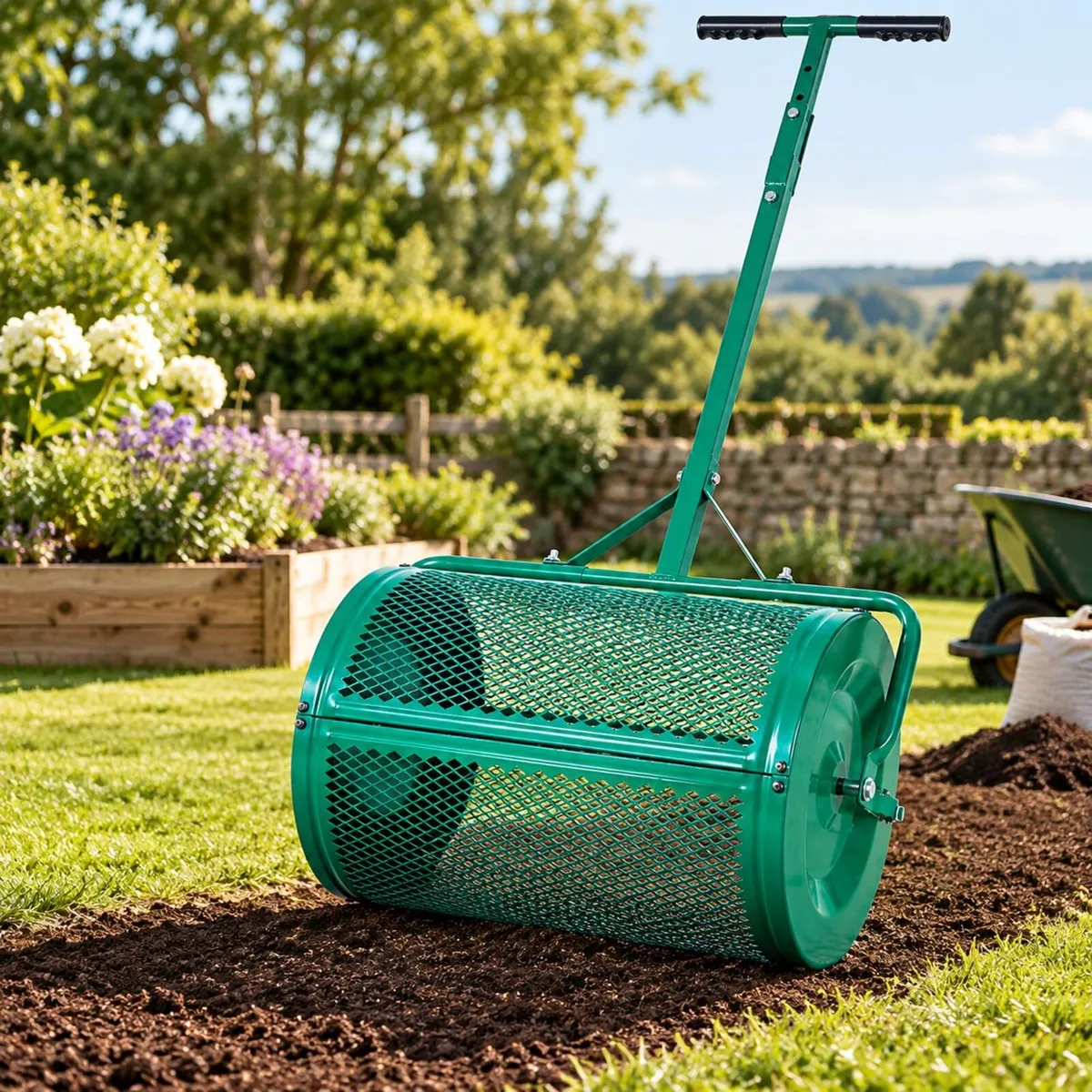 24 Inch Compost Spreader – Heavy-Duty Steel Peat M - Image 2