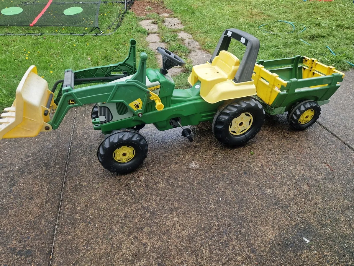 Rolly Kid John Deere Tractor With Trailer - Image 1