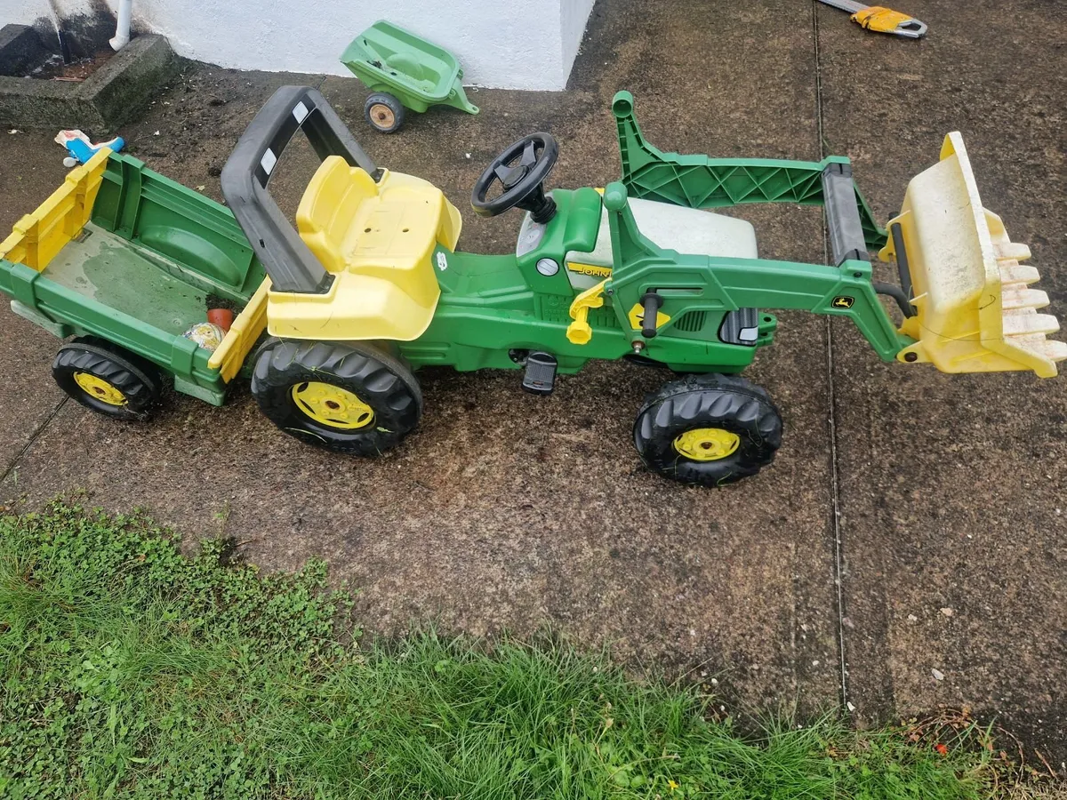 Rolly Kid John Deere Tractor With Trailer - Image 3