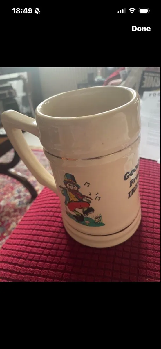 Good Luck From Ireland Ceramic Tankard - Image 1