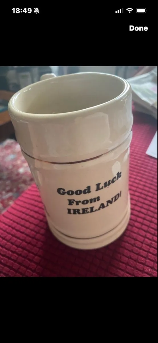 Good Luck From Ireland Ceramic Tankard - Image 2