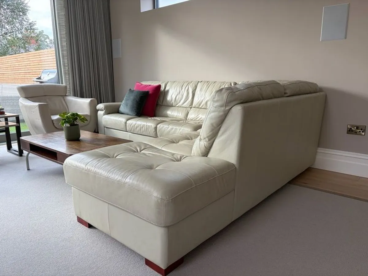 Itialian Leather Corner Sofa - Image 2