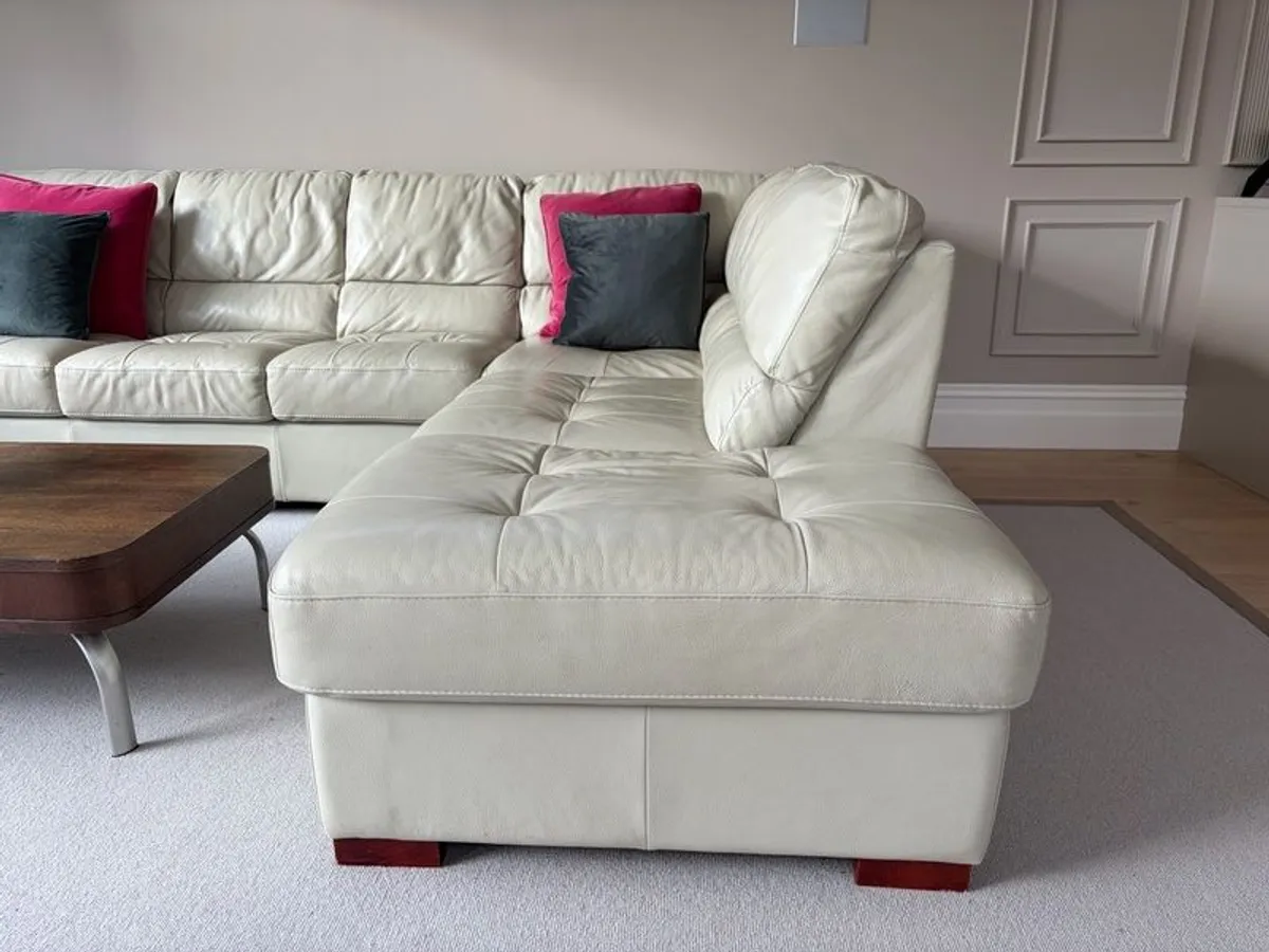 Itialian Leather Corner Sofa - Image 4