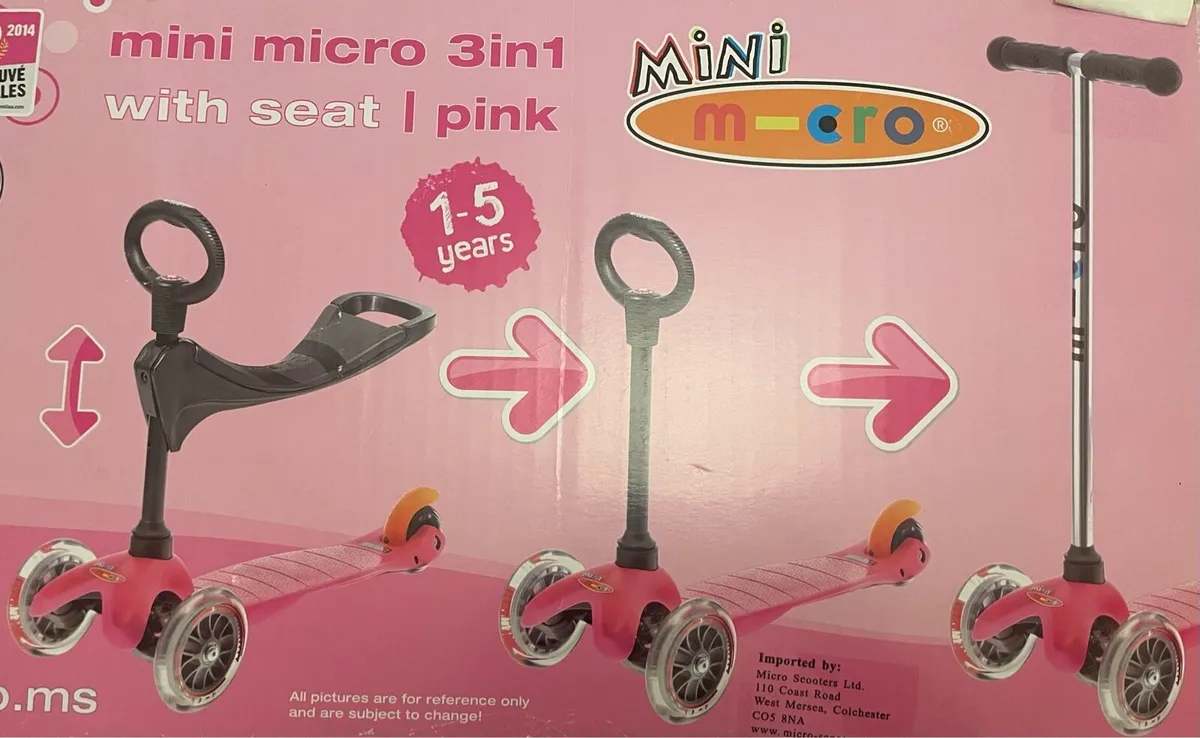 Mini Micro Scooter - Seat & Handles - Black - Image 2