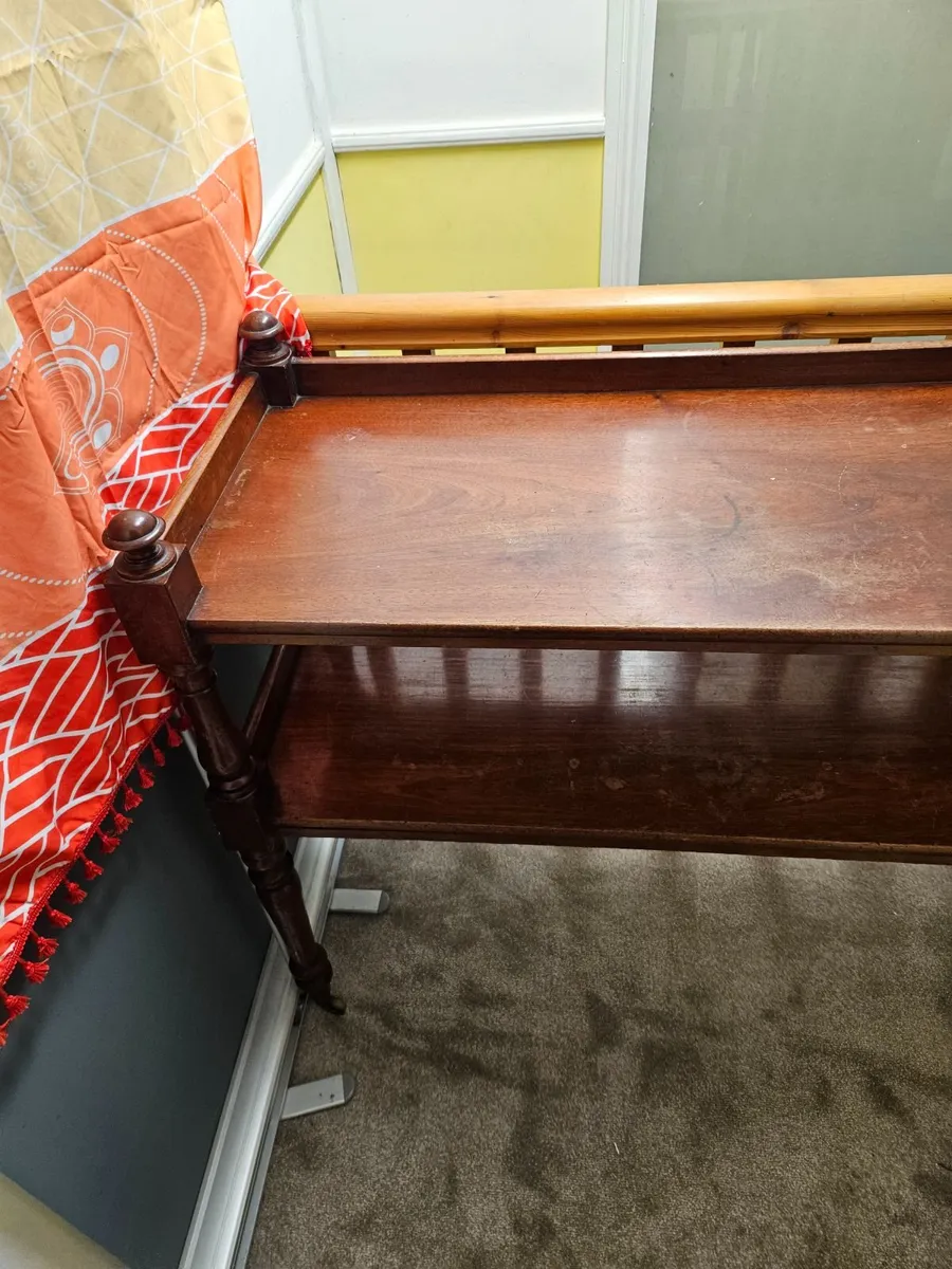 Vintage Antique Side Table Dumb Waiter - Image 2