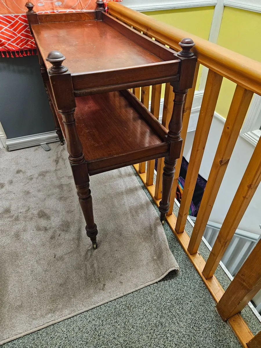 Vintage Antique Side Table Dumb Waiter - Image 3