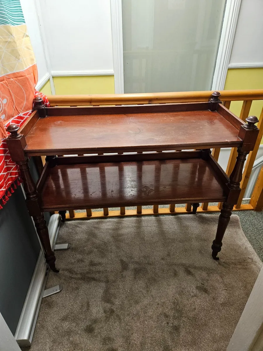 Vintage Antique Side Table Dumb Waiter - Image 1