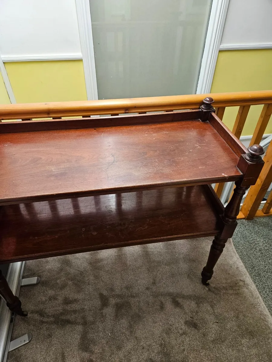 Vintage Antique Side Table Dumb Waiter - Image 4
