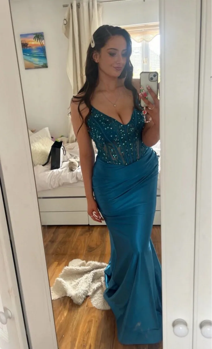 Turquoise/Blue debs dress - Image 2