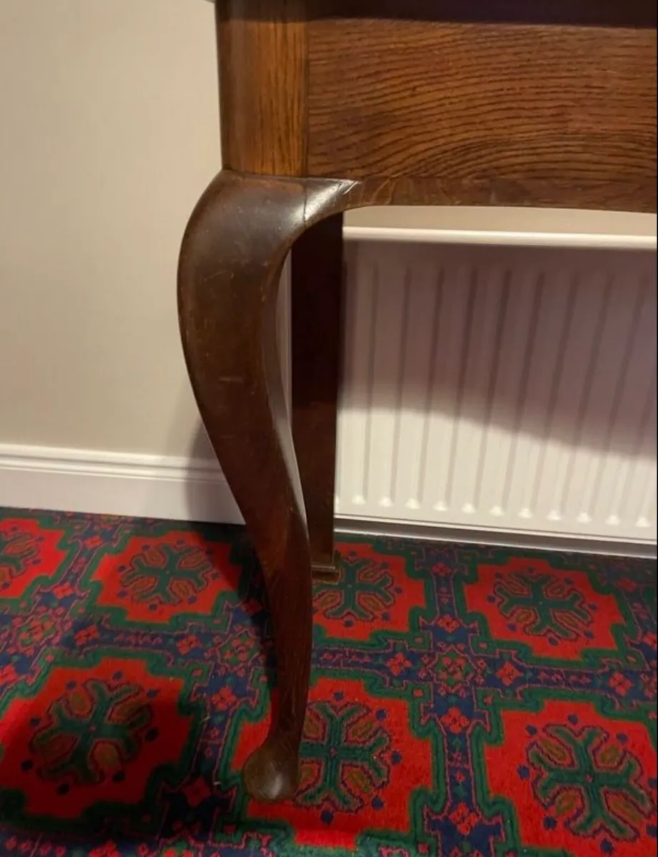 Edwardian Oak Hall Table - Image 4