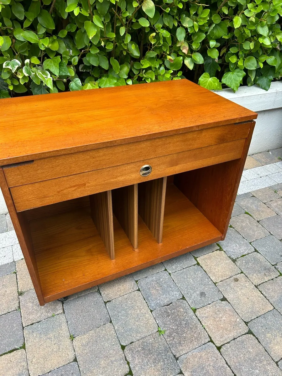 Mid century teak record cabinet - Image 2