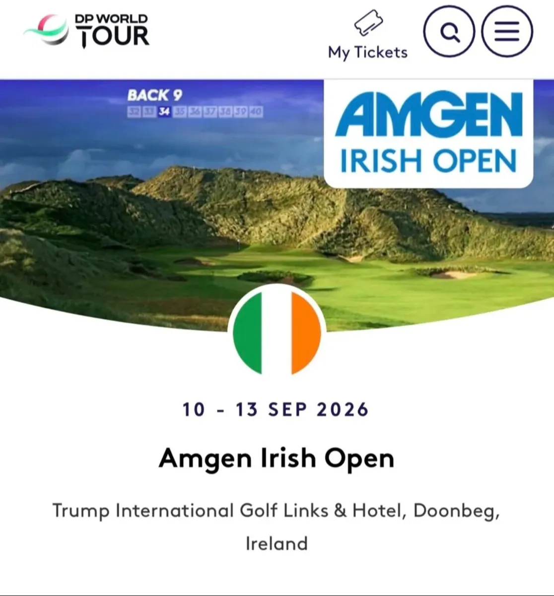 Irish Open Tickets