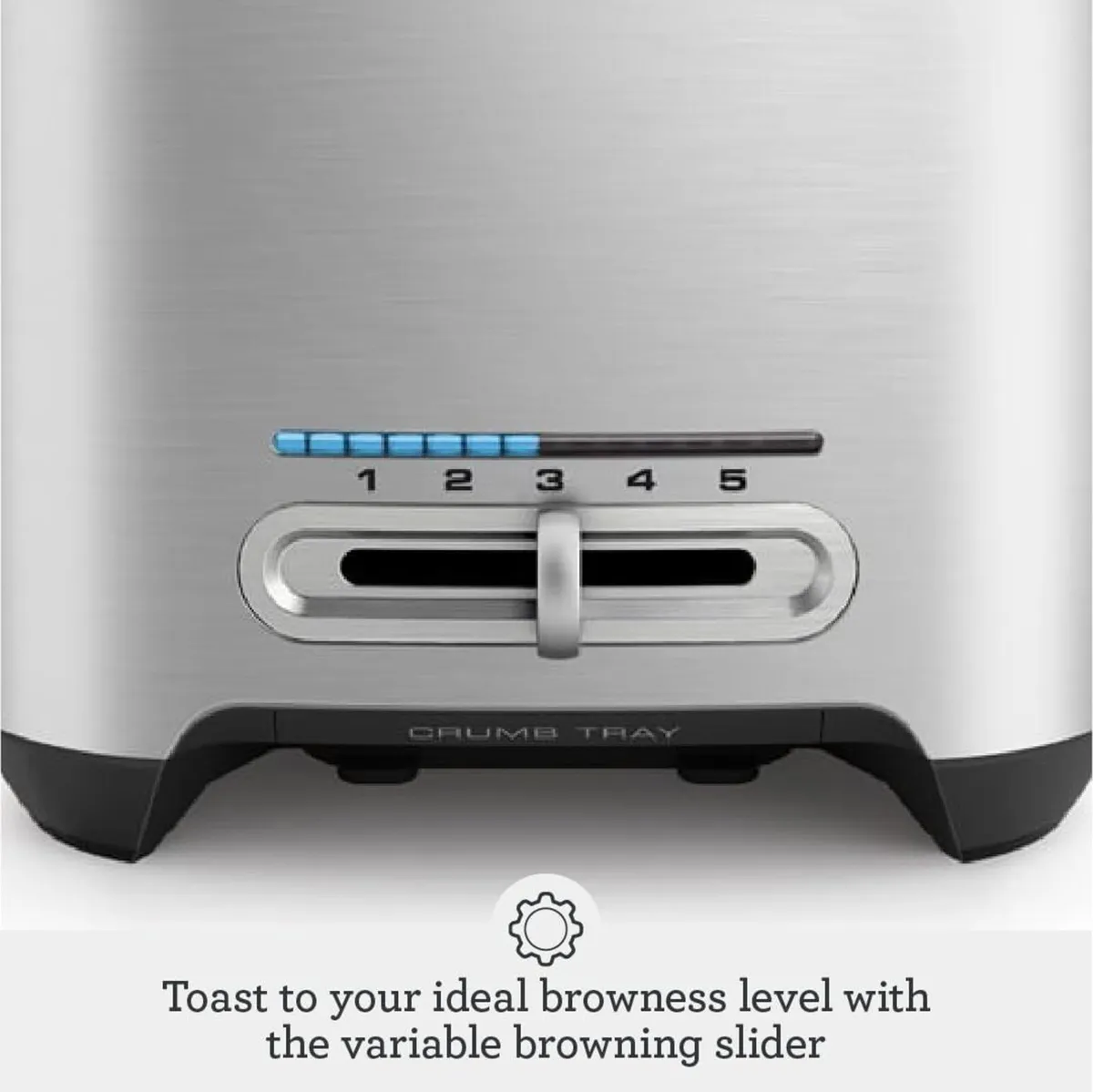 Smart Toast 2-Slice Toaster Wide Slots Brushed - Image 3
